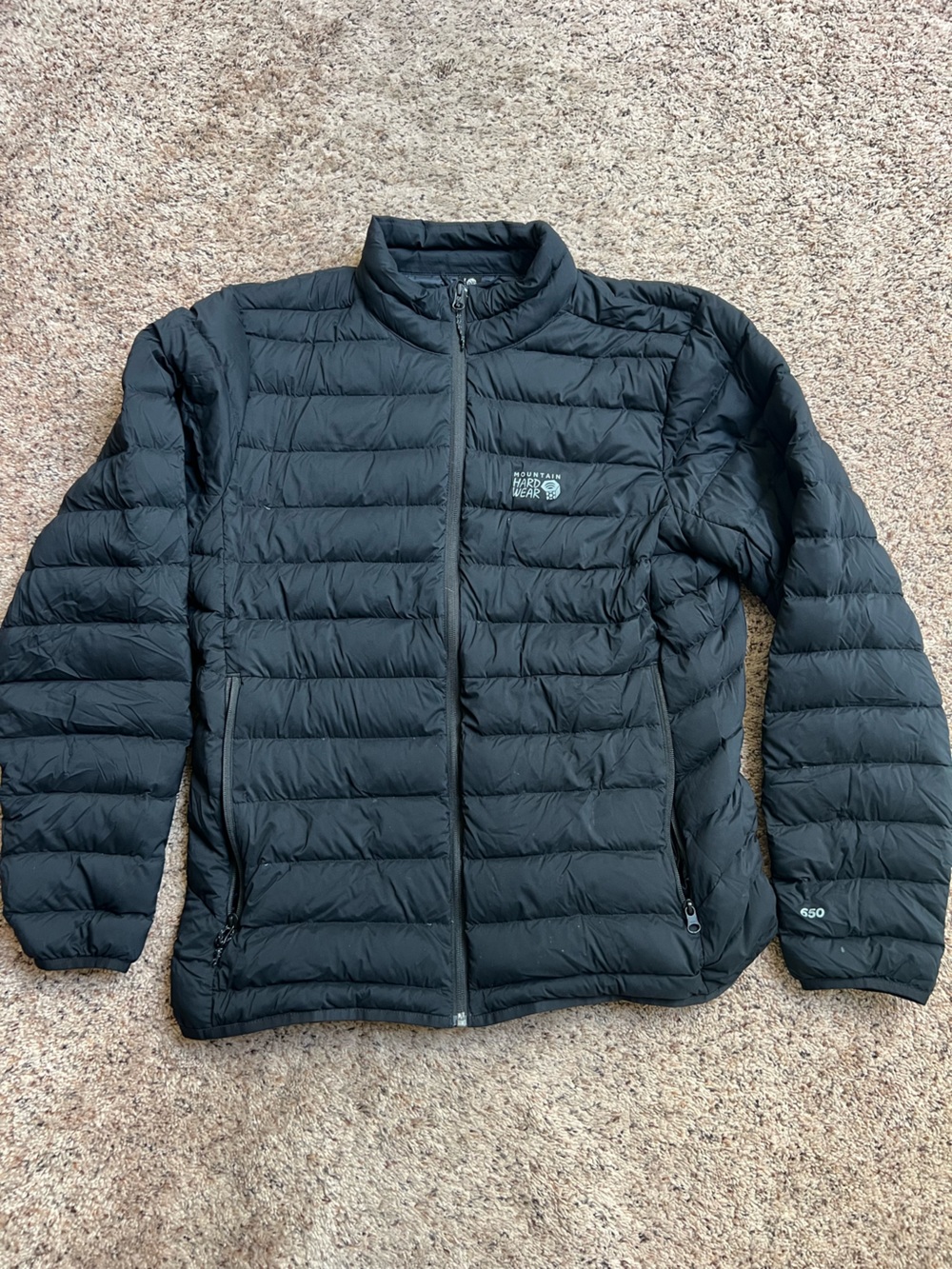Mountain Hardwear Insulated Puffer Jacket Large Black Full Zip